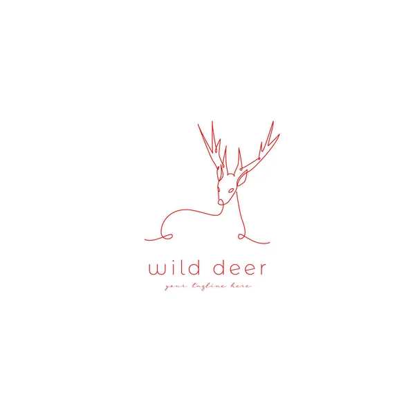 Wildhirsch Tier Logo Signatur Umriss Rückzug Minimalistischen Anspruchsvolle Logo Symbol — Stockvektor