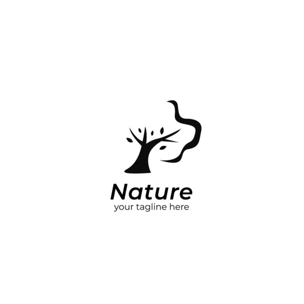 Logo Dell Albero Della Natura Con Alcune Foglie Icona Simbolo — Vettoriale Stock