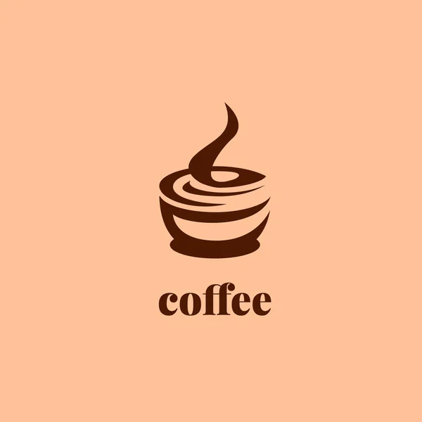 Logo Tasse Café Dans Style Silhouette Unique — Image vectorielle