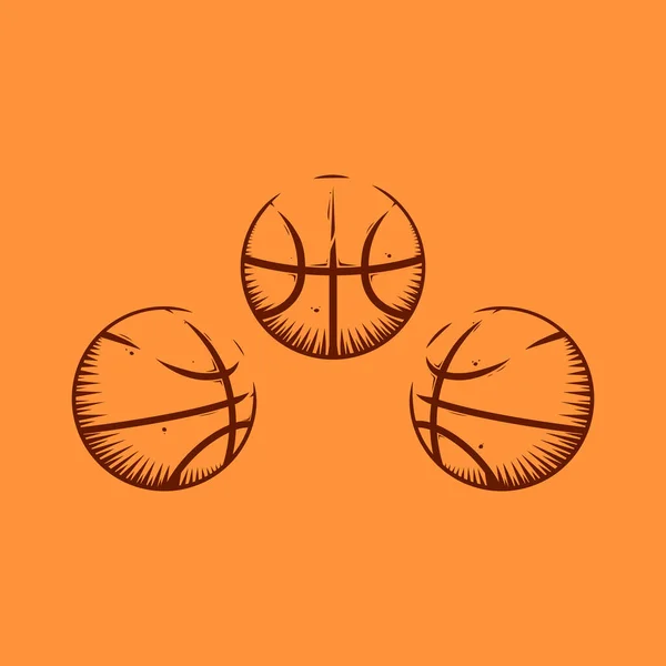 Ilustração Bola Basquete Com Eclosão Vintage Vetor Estilo Definido —  Vetores de Stock