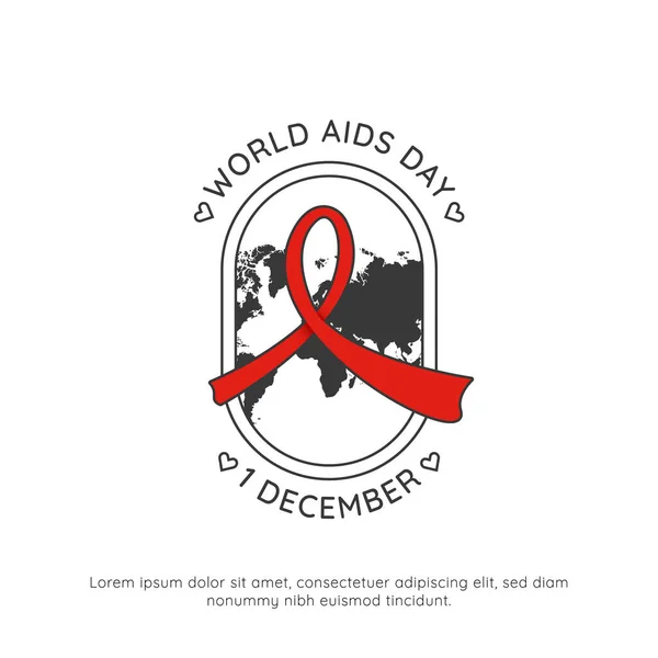 Світовий День Допомоги Грудня Простий Логотип Емблеми Плаката Рамкою Білої — стоковий вектор