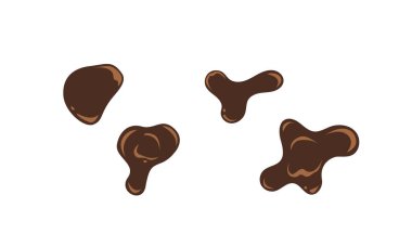 Kalın çikolatalı sıvı sıçrama lekesi yemek tasarımı için ayarlandı