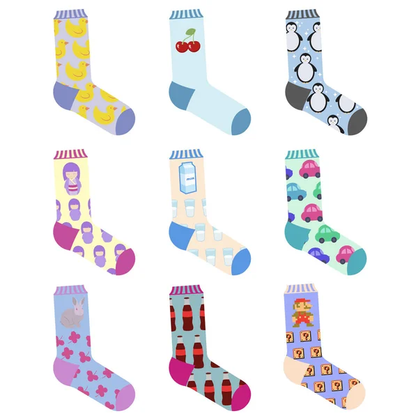 Skladem Ilustrace Barevné Ponožky — Stockový vektor