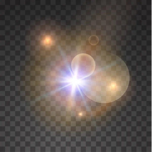 Прозрачный Солнечный Свет Специальная Вспышка Линзы Векторная Иллюстрация Eps — стоковый вектор