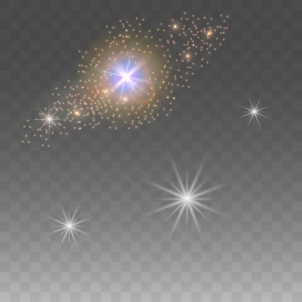 Stars on isolated background. Glowing glare special effect. Vector illustration. Eps 10.