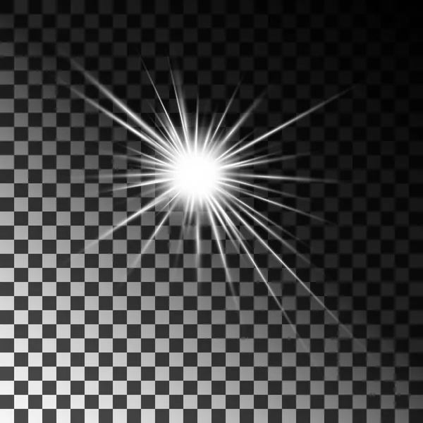 Светлые Яркие Вспышки Белые Изолированном Прозрачном Фоне Вектор Eps — стоковый вектор