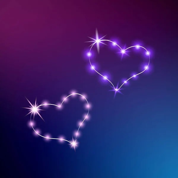 Сияющее Сердце Неоновый Знак Знак Retro Neon Сердечно Фиолетовый Фиолетовом — стоковый вектор