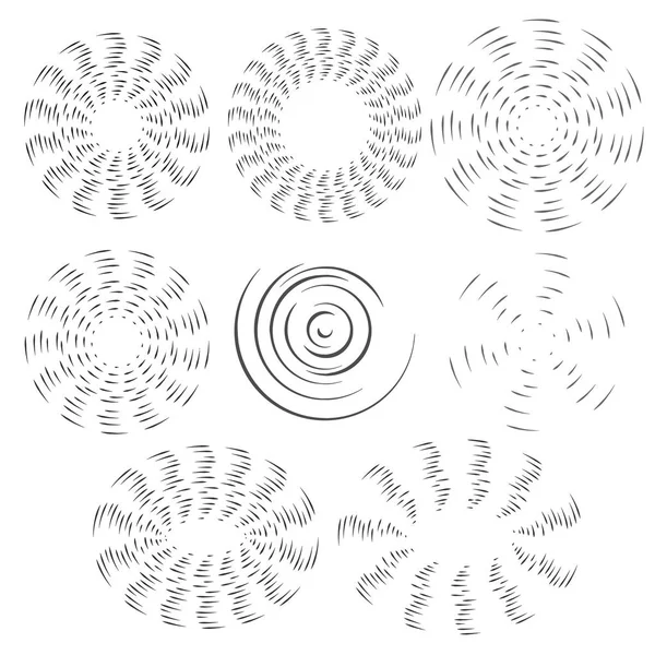 Efecto Blanco Negro Hélice Giratoria Del Ventilador Selección Vectorial Elementos — Vector de stock