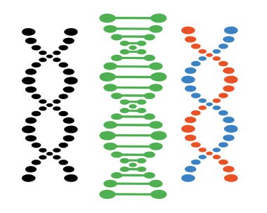 Beyaz bir arka plan üzerinde spiraller, DNA farklı ayarlar. Vektör öğeleri tasarımınız için. EPS 10.