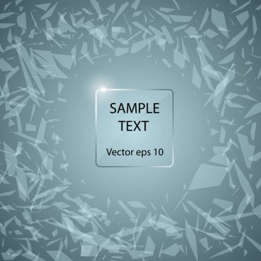 Cam panel soyut kırık cam arka plan üzerinde. Örnek metin resimde ortasına. Vektör. EPS 10.