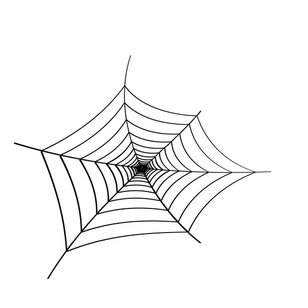 Zwarte Spinnenweb Witte Achtergrond Ontwerpelement Pictogram Vector Eps — Stockvector