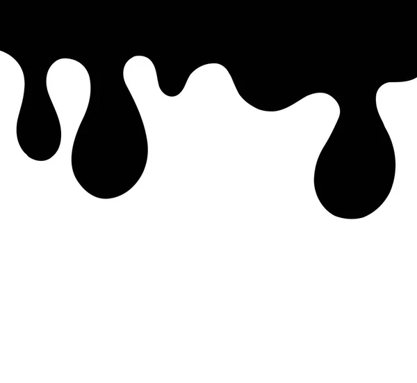 Current Black Paint Dripping Substance White Isolated Background Vector Illustration — 图库矢量图片