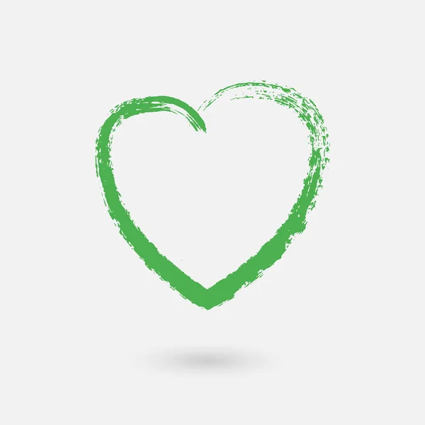 Grunge Green Heart Vector Element Your Design Creative Ideas Eps — Stock Vector