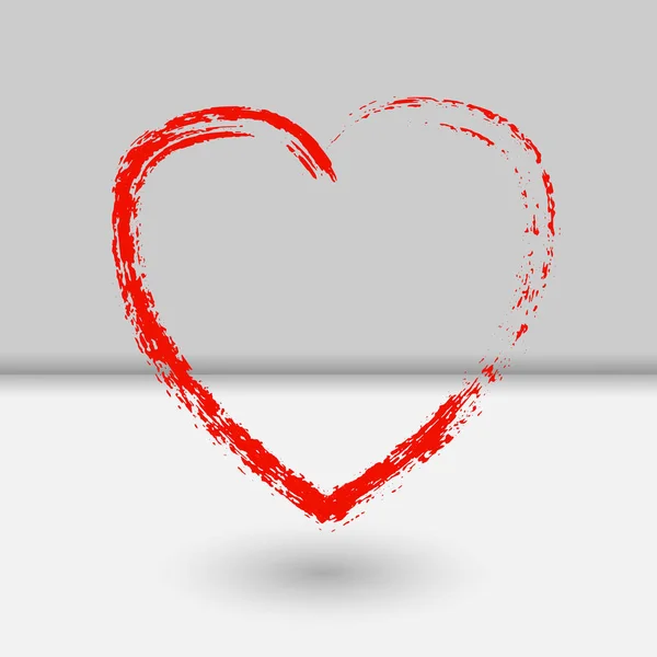 Grunge Red Heart Vector Illustration Your Design Creative Ideas Eps — Stock Vector