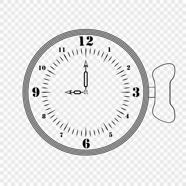 Esquisse Une Horloge Créative Sur Fond Transparent Remontage Manuel Modèle — Image vectorielle