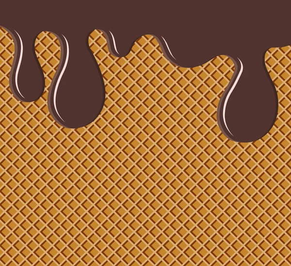 Patrón Gofres Chocolate Fluido Esmalte Suave Textura Pastelería Gofres Ilustración — Archivo Imágenes Vectoriales