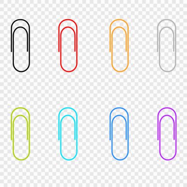 Renkli simgeler klip, şeffaf bir arka plan üzerinde bulunan bir seçim. Vektör öğeleri tasarımınız için. EPS 10.