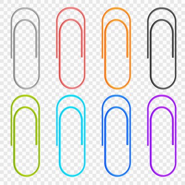 Renkli simgeler klip, şeffaf bir arka plan üzerinde bulunan bir seçim. Vektör öğeleri tasarımınız için. EPS 10.