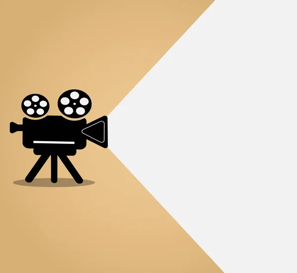 Retro Film Projektor Film Baggrund Illustration Med Plads Til Tekst – Stock-vektor