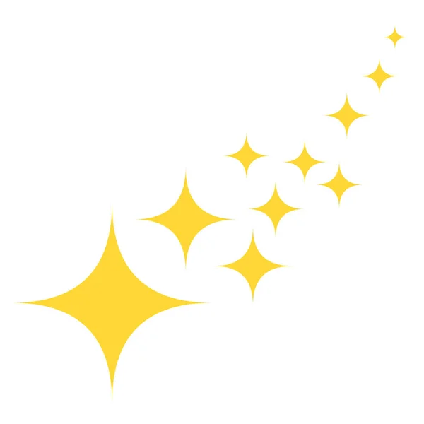 Желтые Значки Блёсток Звёзд Плоские Звездочки Рисунок Векторные Элементы Изолированном — стоковый вектор