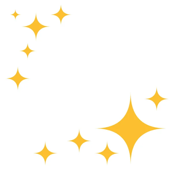 Желтые Значки Блёсток Звёзд Плоские Звездочки Рисунок Векторные Элементы Изолированном — стоковый вектор