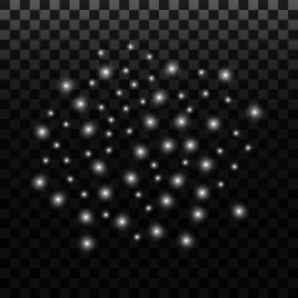 Абстрактні Світлові Елементи Іскри Ізольованому Темному Прозорому Фоні Векторні Ілюстрації — стоковий вектор