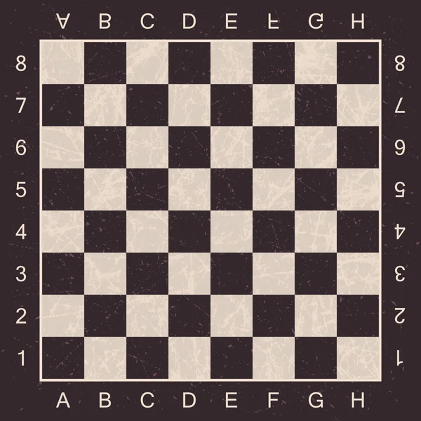 Grunge Šachová Deska Písmeny Čísly Vector Šachy Board Pro Šachy — Stockový vektor