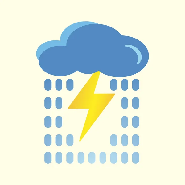 Blue cloud with lightning and rain icon. Cartoon illustration of clouds with lightning and rain vector icon for Internet. The concept of a bad mood. Application on t-shirts, bags. Isolated on a light background. Eps.
