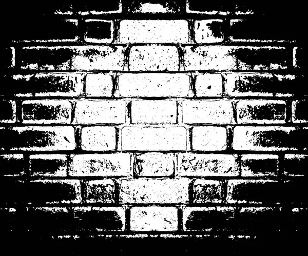 Векторный Монохромный Гранж Фон Иллюстрация Текстуры Кирпичной Стены Эффект Наложения — стоковый вектор