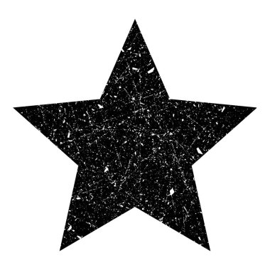 Grunge siyah büyük yıldızdır. Vektör eski püskü, çizik yıldız. Grunge yıldız sembolü.