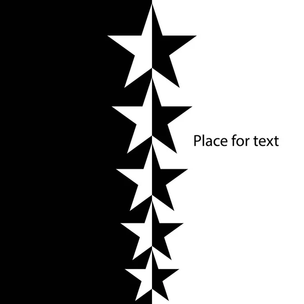 Banner de estilo gótico, plantilla. Estrellas blancas y negras. Diseño vectorial simple y elegante . — Archivo Imágenes Vectoriales