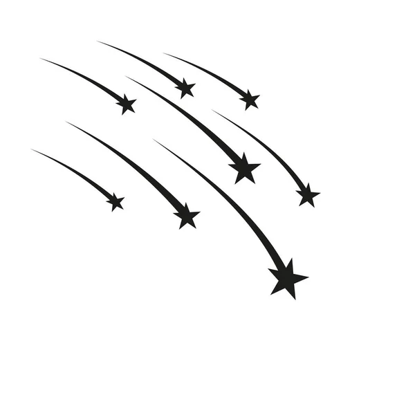 Estrella, una silueta de la caída de cometas, meteoritos, asteroides, chispas de fuegos artificiales. Elementos de diseño vectorial aislados sobre fondo claro . — Vector de stock