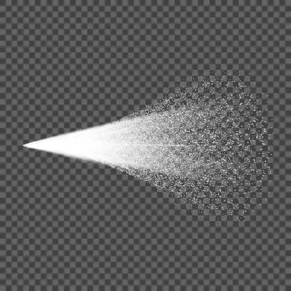 Efecto vectorial del spray de agua blanca. Pulverizador Jets cosméticos. El elemento de diseño está aislado sobre un fondo transparente . — Vector de stock