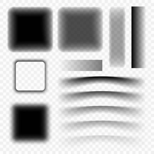 Conjunto de sombras transparentes. Elementos vectoriales para el diseño aislados sobre fondo transparente . — Archivo Imágenes Vectoriales