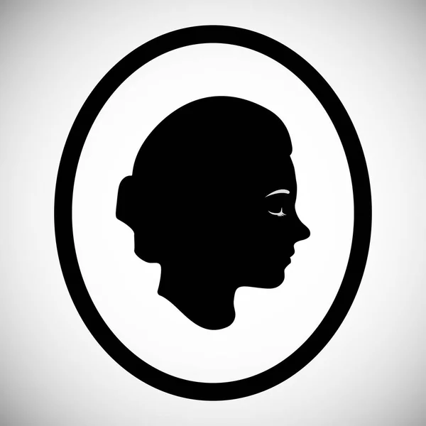 Bella silhouette di un volto femminile di profilo nella cornice. Matrimonio disegno vettoriale isolato su sfondo chiaro . — Vettoriale Stock