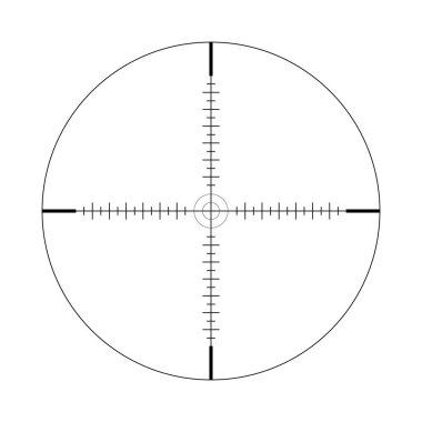 Keskin nişancı kapsamı, ölçek. Kene ile crosshairs işaretler. Simge. Vektör hedef arama kavramı. Açık renkli üzerinde izole öğe desen.