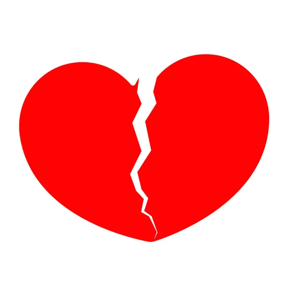 Broken heart vector icon. The design element is isolated on a light background. — Stock Vector