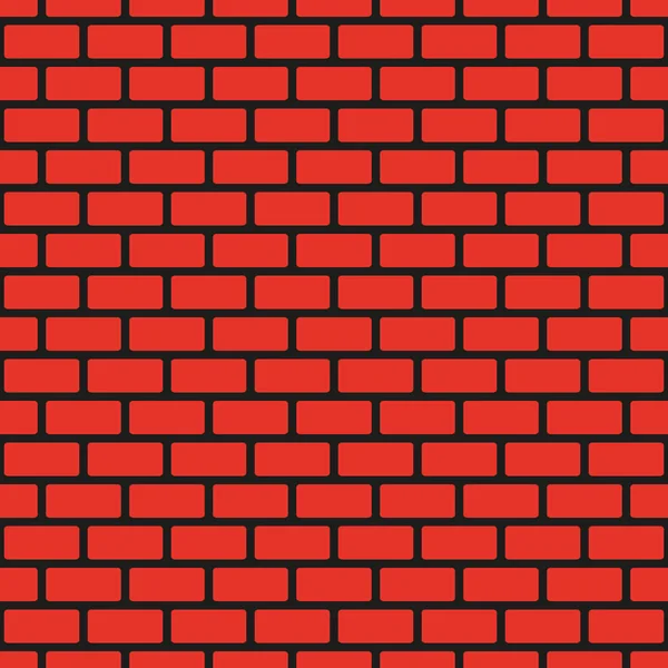 Mur en brique rouge sans couture, couture noire. Réplication continue du motif de texture. Illustration vectorielle . — Image vectorielle