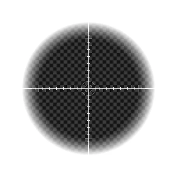 Plantilla de alcance de francotirador, vista nocturna con marcas de medición en fondo aislado. Vista a través de la vista de un rifle de caza. El concepto de apuntar, la búsqueda del objetivo principal . — Vector de stock