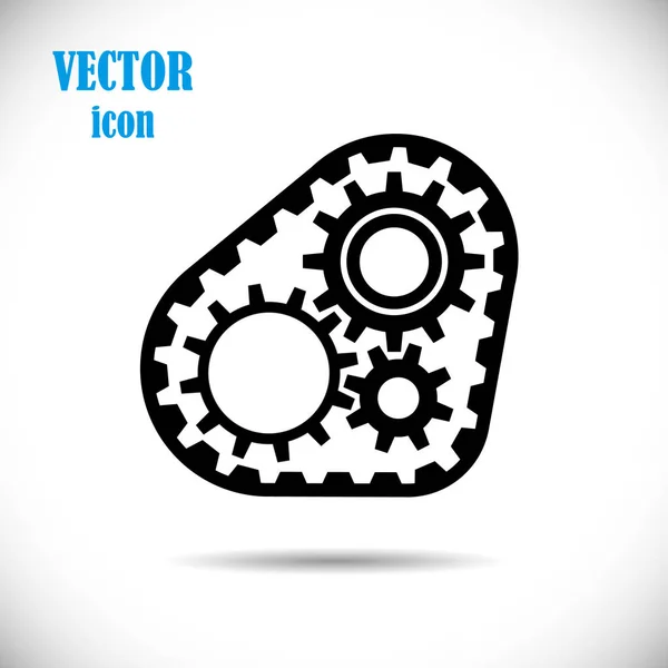 Kugghjul med kamrem, ikonen. Begreppet drift motorn eller drive kedja mekanismer. Vektorillustration. — Stock vektor