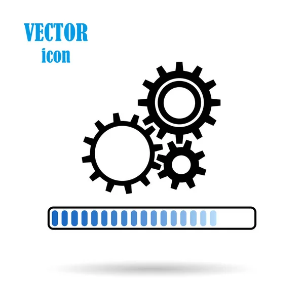 Vektor redskap, flat ikonen, isolerade vit bakgrund. Begreppet inläsningen. Uppdatering av programmet. Arbete av mekaniska delar. Designelement för dina arbeten. — Stock vektor
