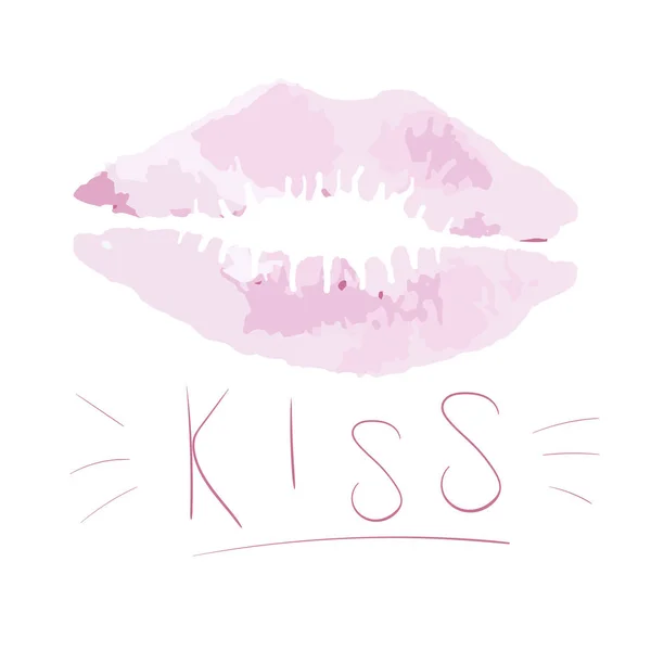 Besos lápiz labial aislado sobre un fondo claro. Lámina de labios de color. Elemento vectorial para impresión, tela, embalaje o diseño de tarjetas de felicitación . — Archivo Imágenes Vectoriales