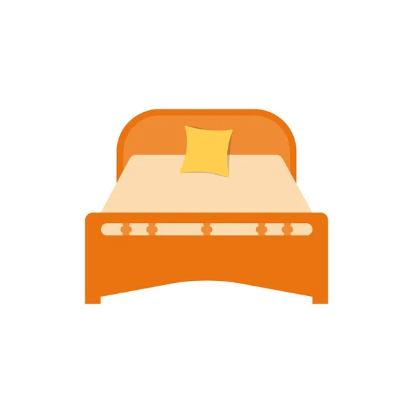 Een stuk van het meubilair van de slaapkamer te gebruiken als een plaats om te slapen, bed. Vector illustratie geïsoleerd achtergrond. — Stockvector