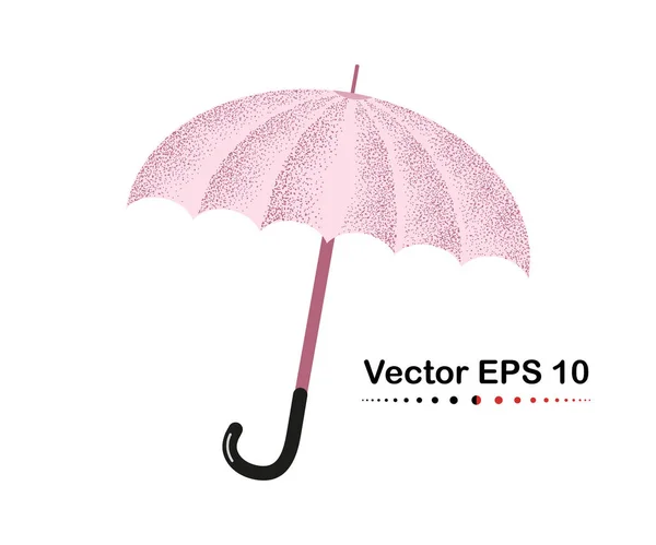 Elegantní, stylový růžový deštník. Vektorová design, ploché styl. ikona. Prvek je izolované na bílém pozadí. — Stockový vektor