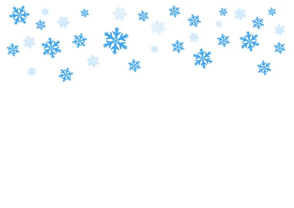 Vector cayendo nieve azul sobre fondo aislado, posibilidad de superposición. Invierno, textura navideña. Lugar para el texto . — Vector de stock