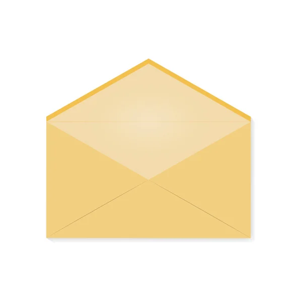 O envelope amarelo está vazio. Ilustração vetorial sobre fundo isolado . — Vetor de Stock