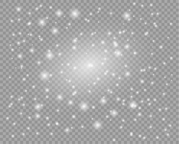 Elementos de polvo brillantes estrellados. Partículas de luz brillante. Decoración de brillo abstracto de Navidad. Elemento vectorial aislado sobre un fondo transparente . — Archivo Imágenes Vectoriales