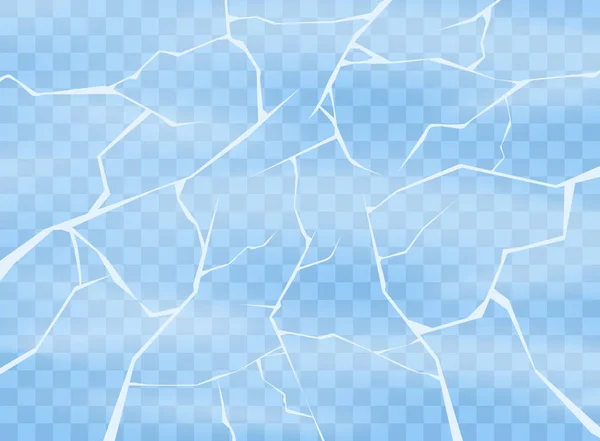 Hielo roto. La textura de una pista de hielo helada para patinar sobre hielo con los arañazos. Ilustración vectorial aislada sobre fondo transparente. — Vector de stock