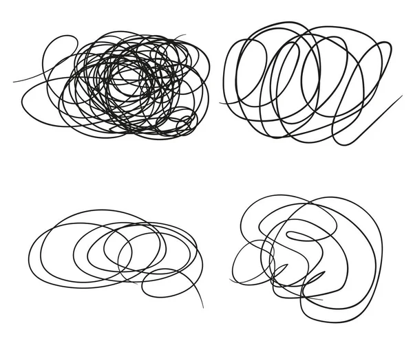 Vector set handgetekende Krabbel lijn vorm. Schets stijl Doodle. Vectorelementen geïsoleerd op lichte achtergrond. — Stockvector