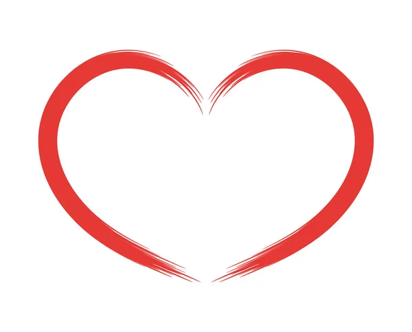 손으로 그린된 심장, 발렌타인, 디자인 요소 아이콘. 흰색 배경에 고립 된 벡터 개체. — 스톡 벡터